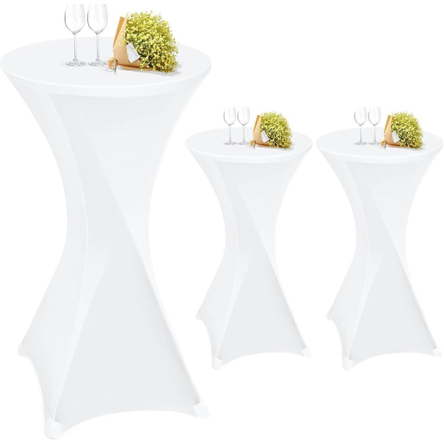STEHTISCHHUSSE 3er Set weiß 60 cm - Weiß, Textil (60/110cm)