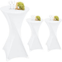 STEHTISCHHUSSE 3er Set weiß 60 cm - Weiß, Textil (60/110cm)