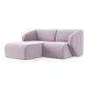 ECKSOFA Links Samt Stoff Violett - Flieder/Schwarz, Holzwerkstoff/Kunststoff (178/166cm) - Makamii