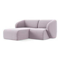 ECKSOFA Links Samt Stoff Violett - Flieder/Schwarz, Holzwerkstoff/Kunststoff (178/166cm) - Makamii