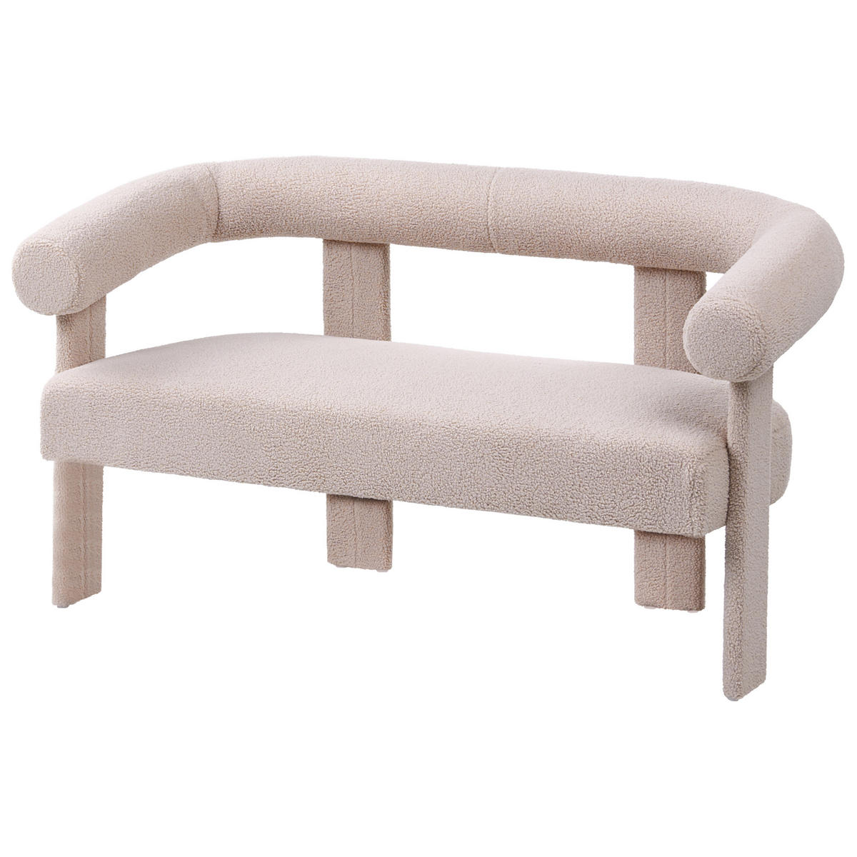 POHOVKA 2-místná Bouclé Světle béžová Ilbro - béžová, textil (138/76/68cm) - Beliani