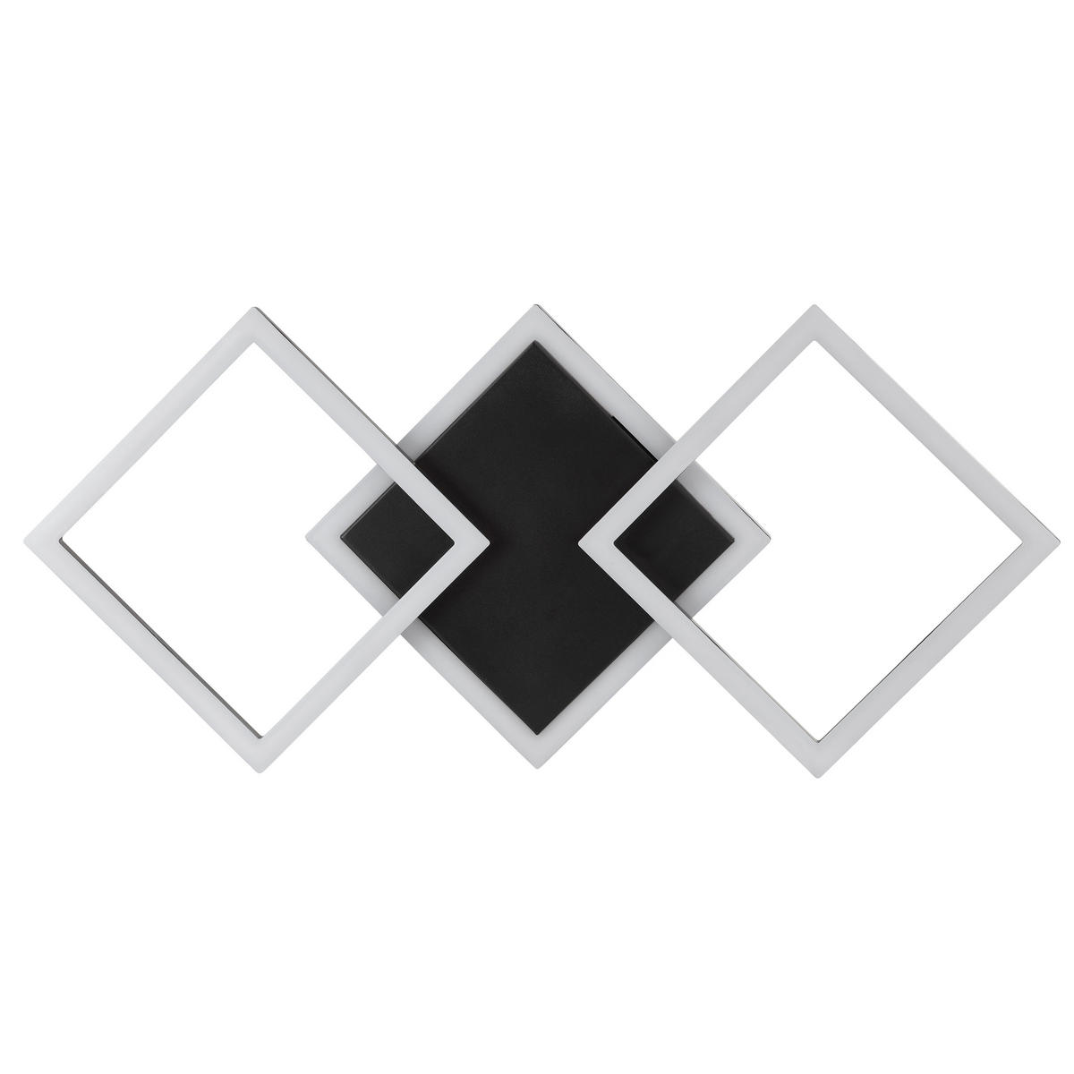 LED DECKENLEUCHTE Jorvic Schwarz 28/61,5/5 cm - Schwarz, Kunststoff (28/61.5/5cm) - Brilliant