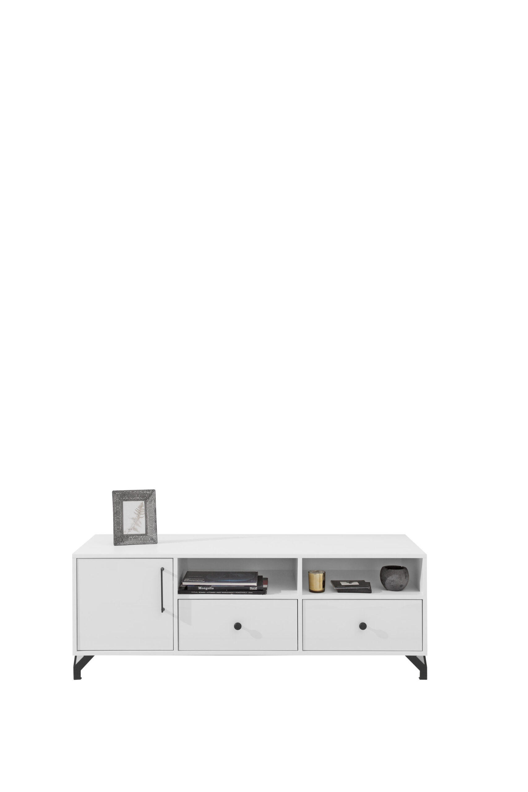 LOWBOARD Hemma in Weiß Hochglanz ca. 140 x 50 x 50 cm TV- Schrank - Weiß, Holzwerkstoff (140/50/50cm)