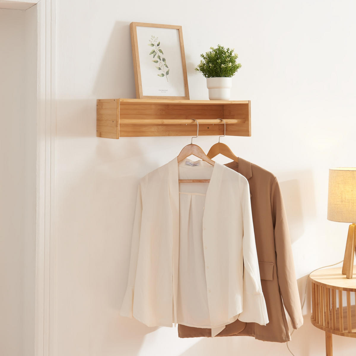 WANDREGAL Flå - Naturfarben, Holz (60/15/20cm) - [en.casa]