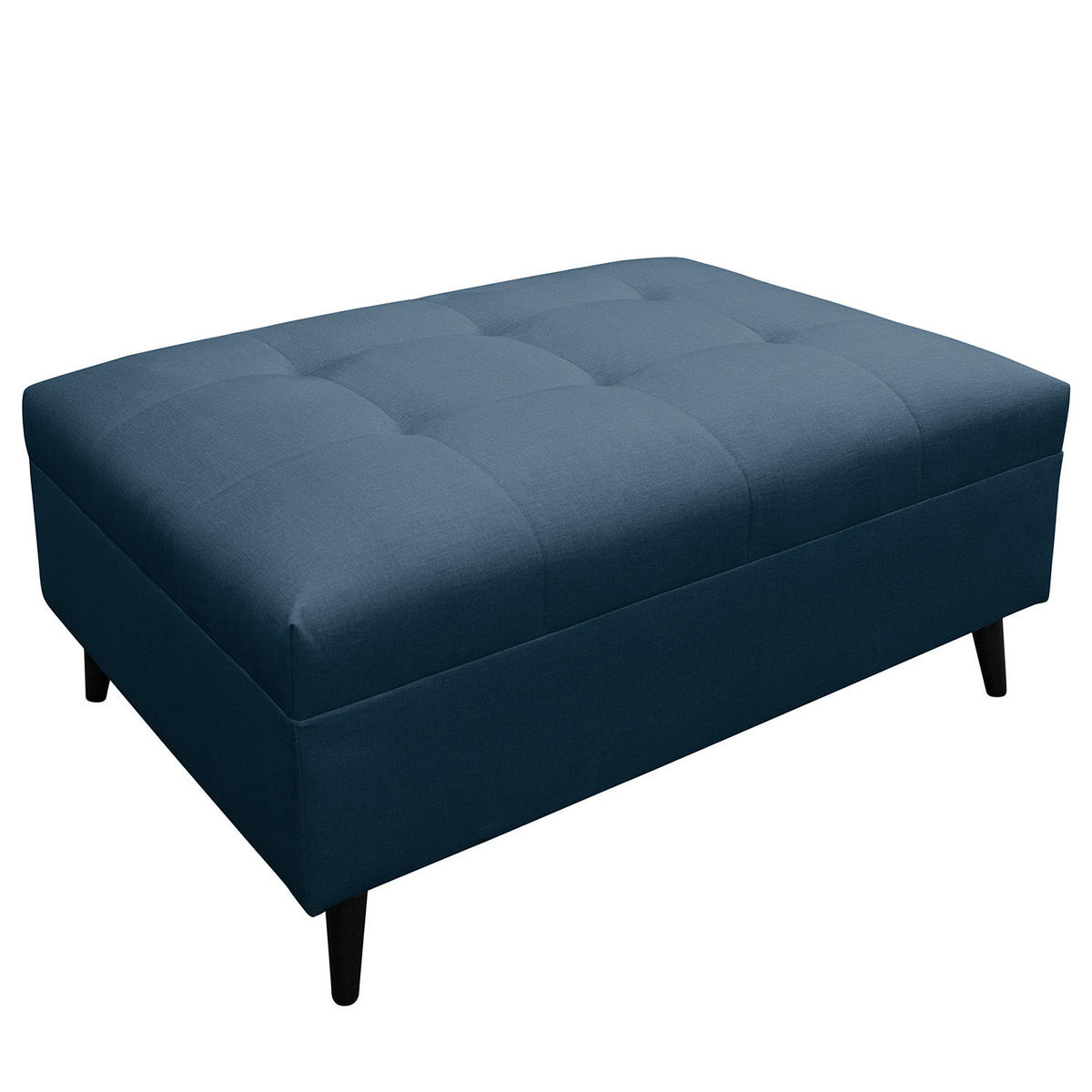 ECKSOFA mit Hocker - Dunkelblau, Holz/Birkenholz (247/174cm) - home24