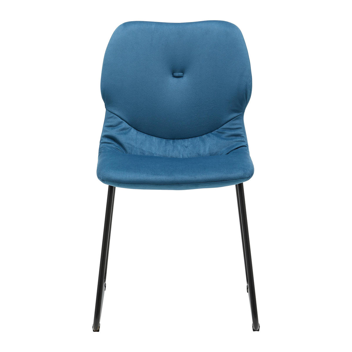 STUHL Alica Blau Samt Gepolstert - Blau, Holz (46/83/57cm) - Bessagi Home