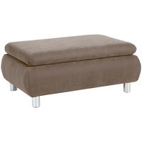 HOCKER Kaye Bezug Veloursstoff Metallfuß verchromt / sahara - Sahara, Kunststoff (90/43/60cm) - 58aufmkessel