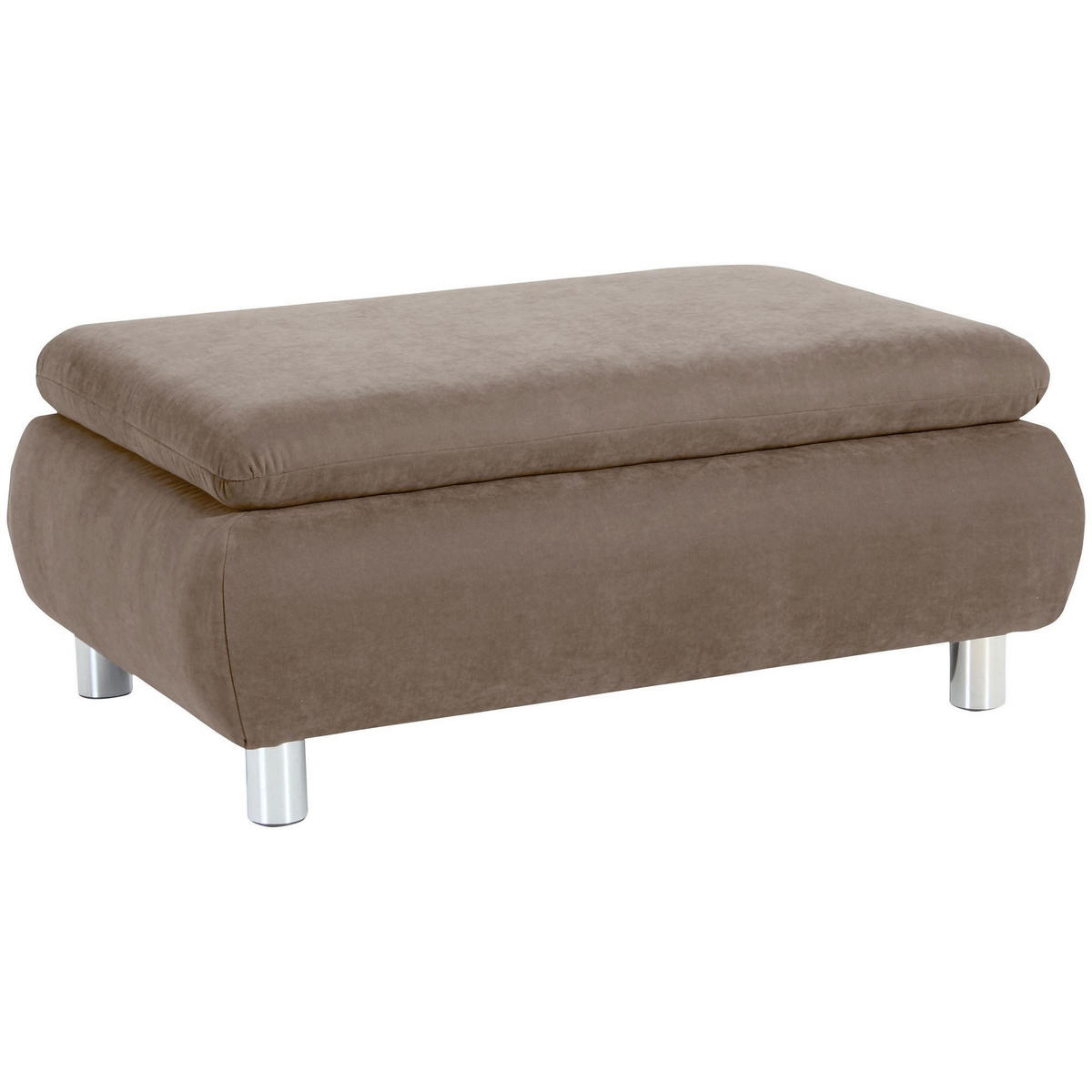 HOCKER Kaye Bezug Veloursstoff Metallfuß verchromt / sahara - Sahara, Kunststoff (90/43/60cm) - 58aufmkessel