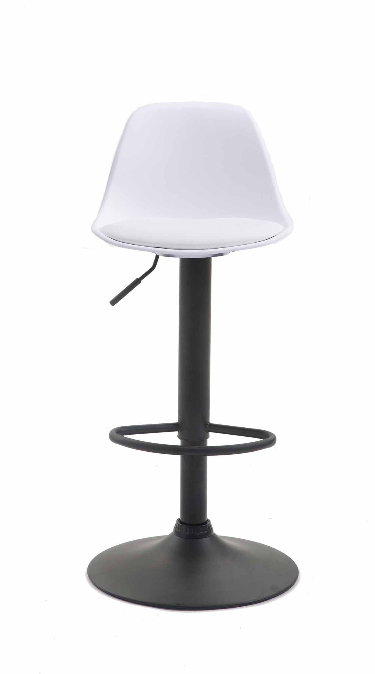 BARHOCKER Kunststoff weiß - Walnussfarben/Schwarz, Kunststoff/Metall (39/82/43cm) - CLP