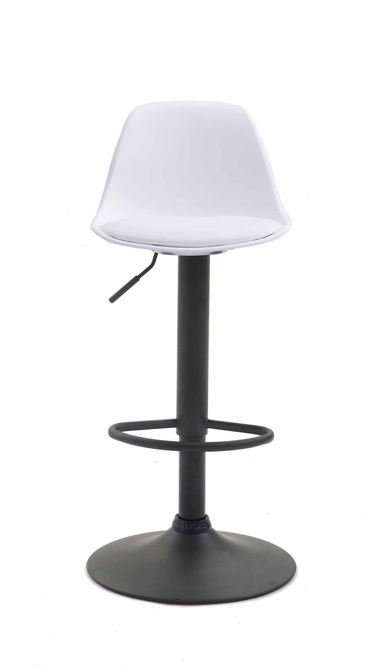 BARHOCKER Kunststoff weiß - Walnussfarben/Schwarz, Kunststoff/Metall (39/82/43cm) - CLP