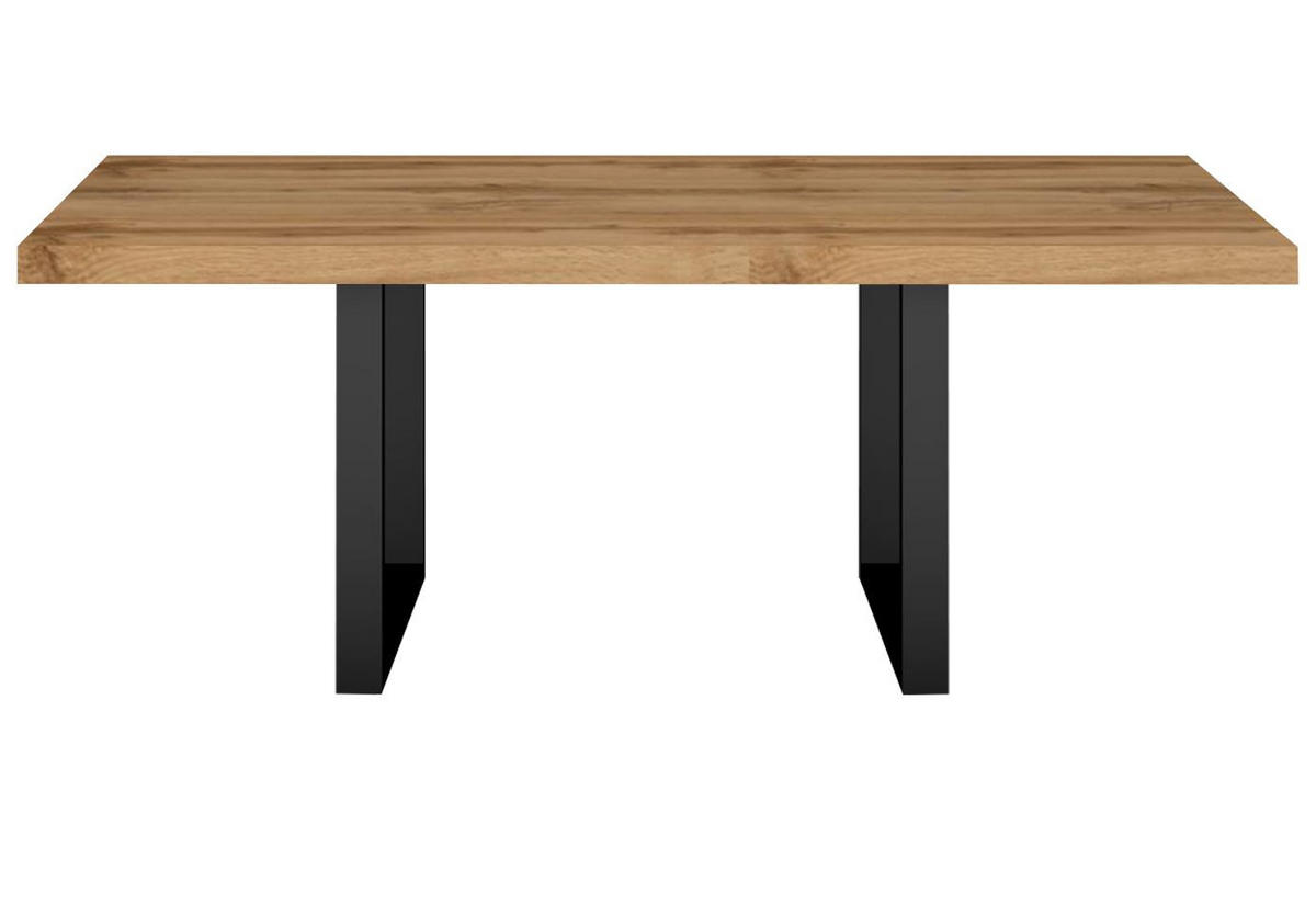 ESSTISCH Elgin 3 175x80x100 Metall+Holzwerkstoff Schwarz/Wotan Eiche - Eiche Wotan/Schwarz, Holzwerkstoff (175/100/80cm) - 58aufmkessel