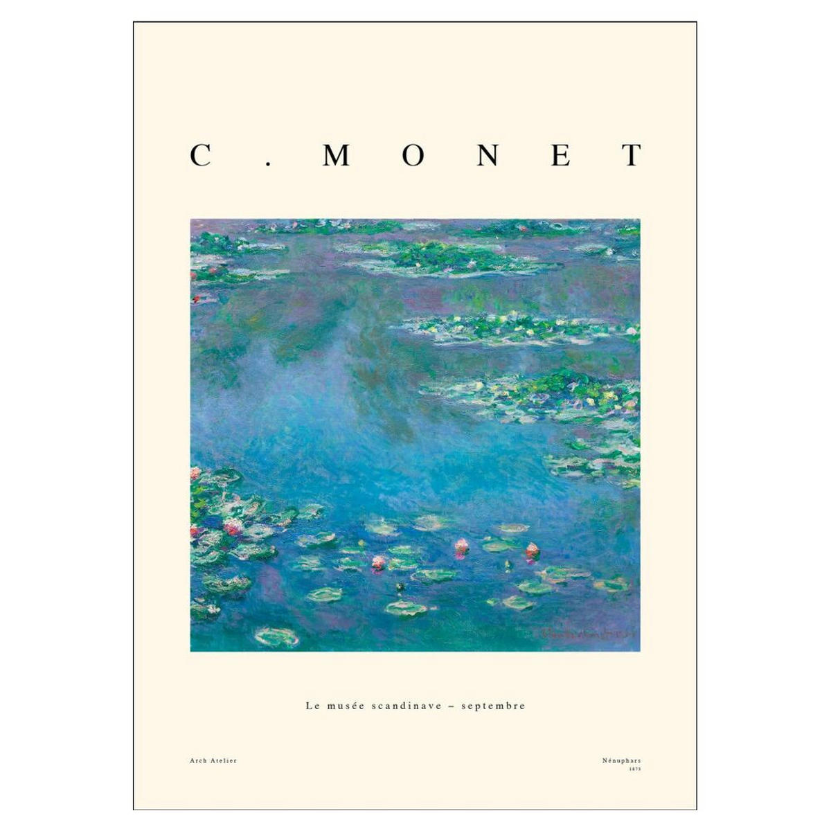 POSTER Arch Atelier - Claude Monet — Nénuphars - Blau, Papier (30/40/0.1cm) - Poster&Frame