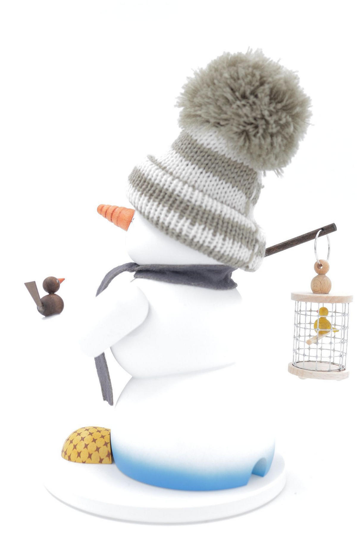 RAUCHFIGUR Schneemann Weiß Vogelhändler 19 cm - Multicolor, Holz (15/19/0.1cm)