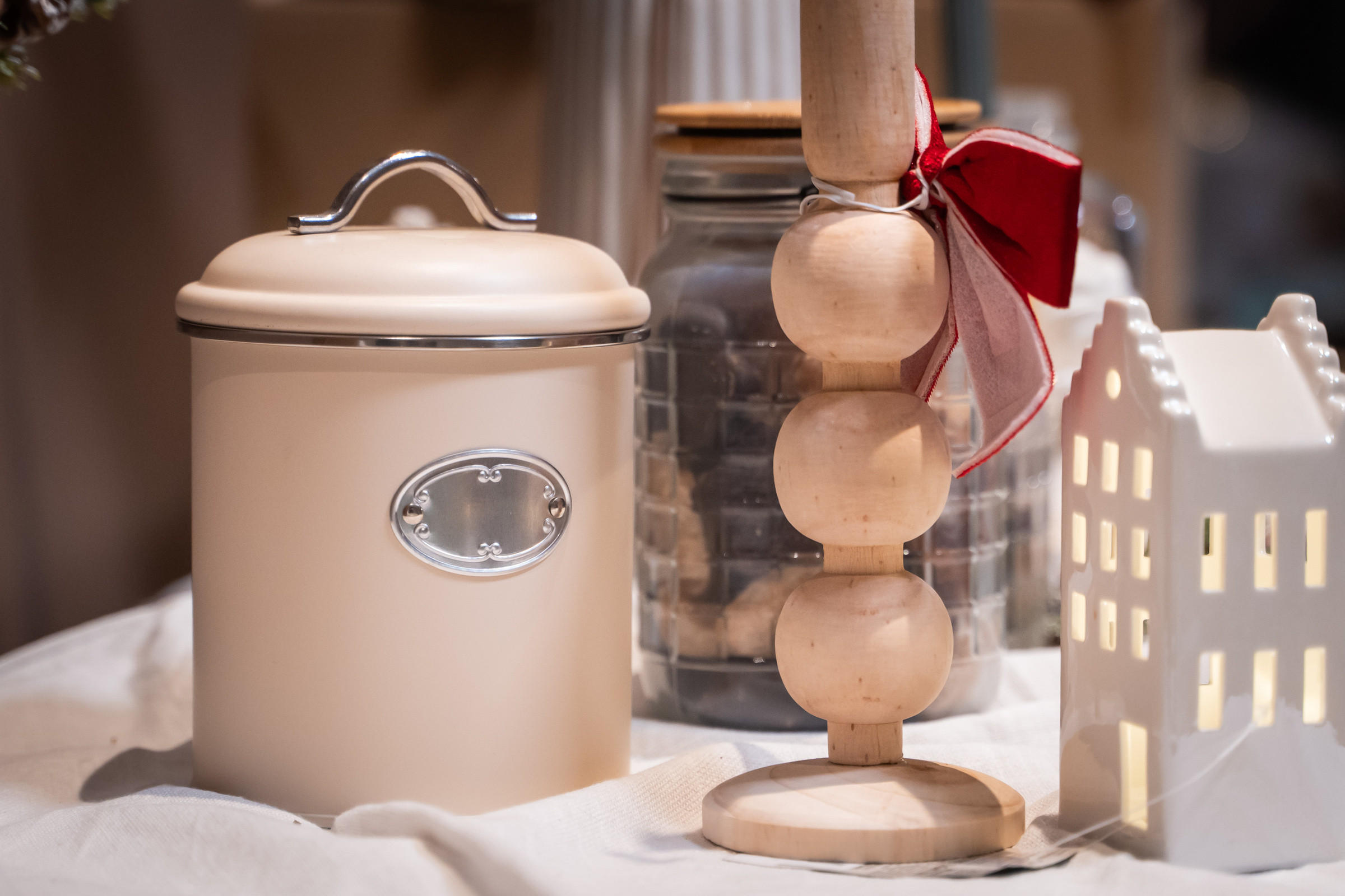 KERZENSTÄNDER Holz 23 cm - Beige, Holz (9.5/23.3/9.5cm) - Home Styling Collection