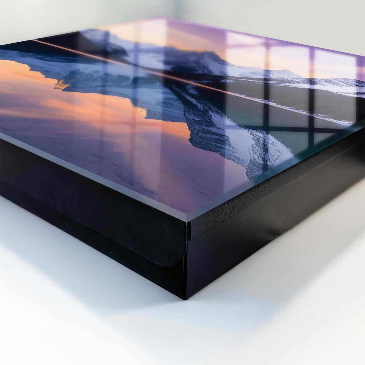 SCHLÜSSELBOX Schwarz 30x30 cm- Türöffnung nach rechts - Bergwelt - Lila, Metall (30/30/5cm) - TULUP