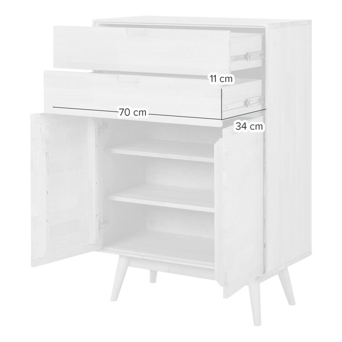HIGHBOARD - Massivholz - Buchefarben, Holz/Buchenholz (80/115/40cm) - home24