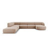 PANORAMASOFA links Miley aus Samt cappuccino 6 Sitzplätze - Cappuccino, Textil (255/70/330cm) - Micadoni