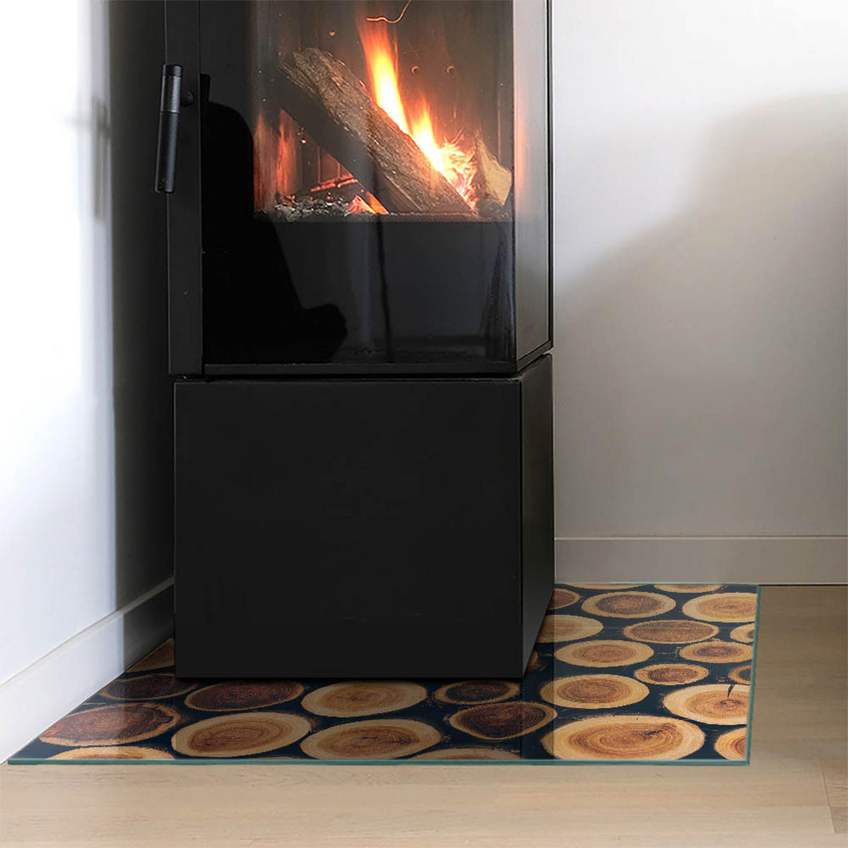 GLASPLATTE für Kamin 60x60 cm - Braun, Glas (60/60/0.4cm) - TULUP