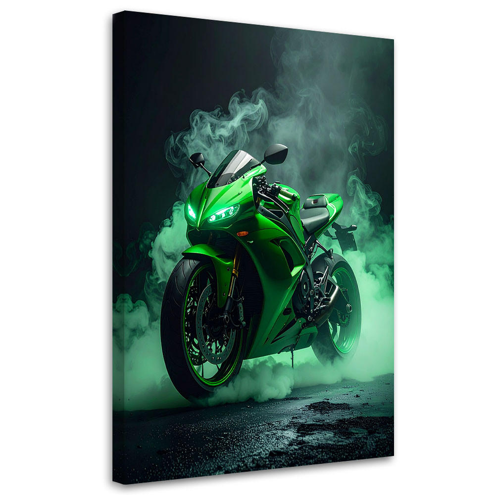 LEINWANDBILD Kraftfahrzeuge 80x120cm - Grün, Textil (80/120cm) - Feeby