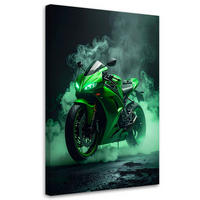 LEINWANDBILD Kraftfahrzeuge 80x120cm - Grün, Textil (80/120cm) - Feeby