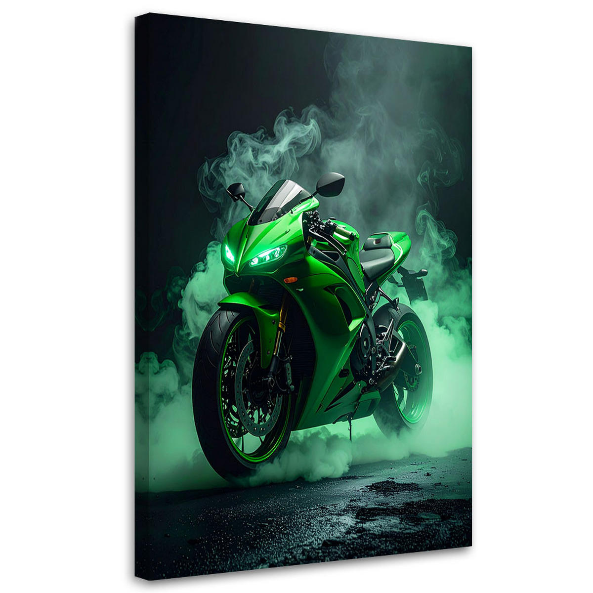 LEINWANDBILD Kraftfahrzeuge 80x120cm - Grün, Textil (80/120cm) - Feeby