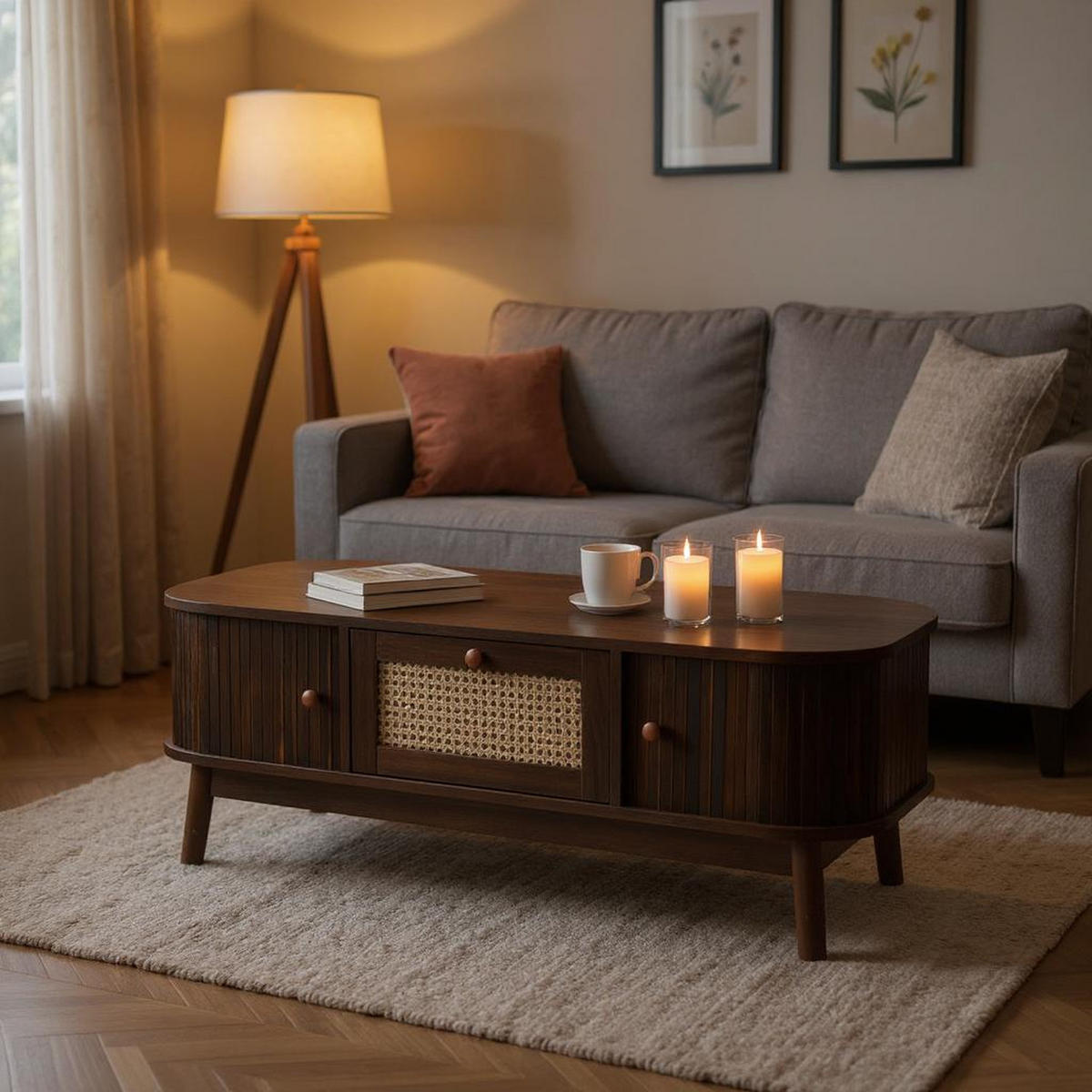 COUCHTISCH Braun 110/55/38,5 cm - Braun, Holzwerkstoff (110/55/38.5cm) - Urban Meuble
