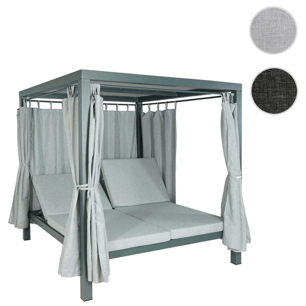 LOUNGE-GARTENLIEGE Grau - Grau, Metall (205/208/190cm) - MCW