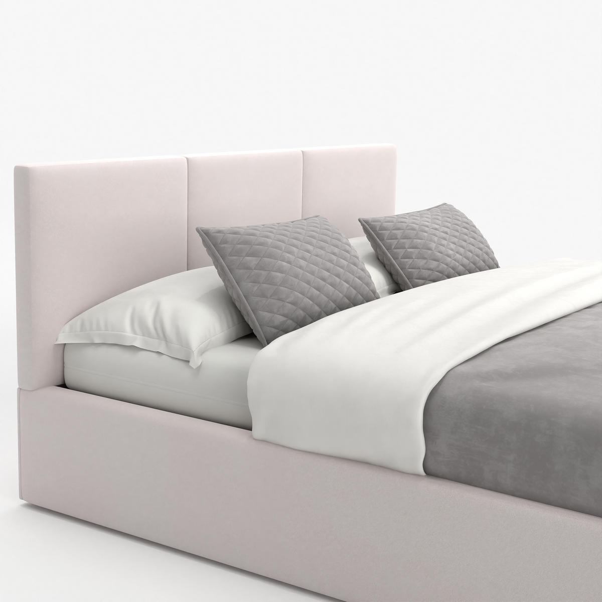 POLSTERBETT mit Stauraum Creme 120x200cm Kopfteil 88cm - Creme, Holzwerkstoff/Textil (120/200cm) - Muralo