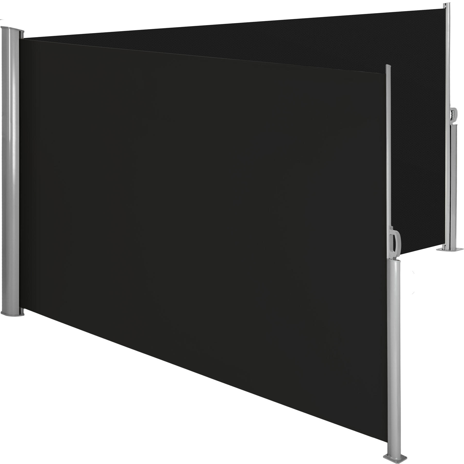 SEITENMARKISE doppelt, 200 x 600 cm,schwarz - Schwarz, Textil (200/10cm) - tectake