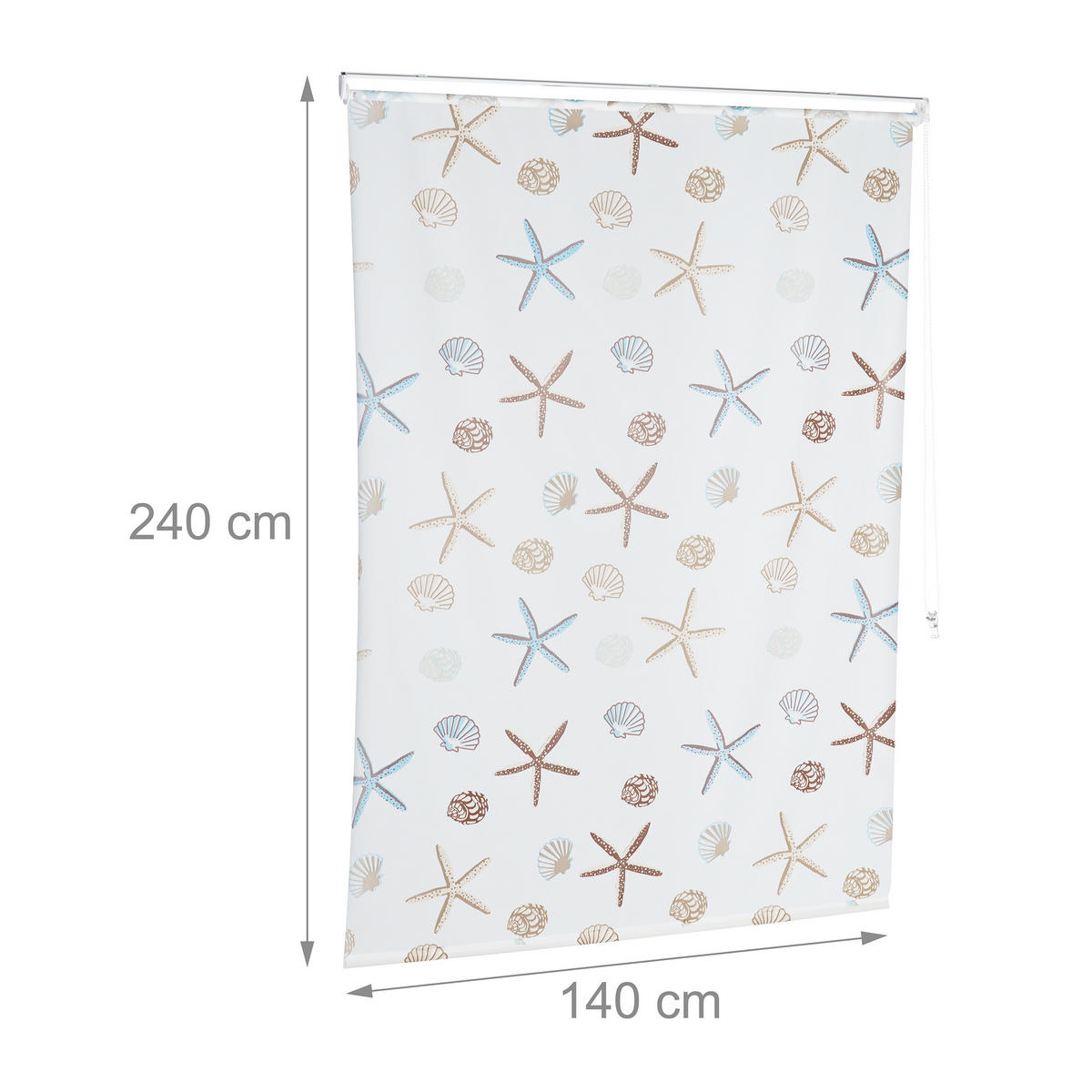 DUSCHROLLO - Multicolor, Kunststoff/Metall (140/5cm) - Relaxdays