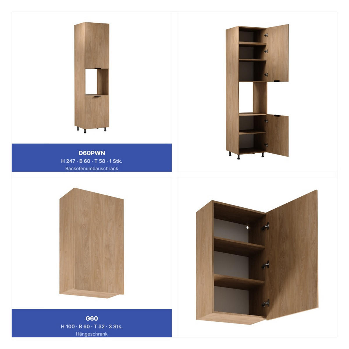 KÜCHENZEILE 300 cm - Sorento KS1-M300 - in Sonoma Eiche - Beige/Schwarz, Holz (300/247/58cm)