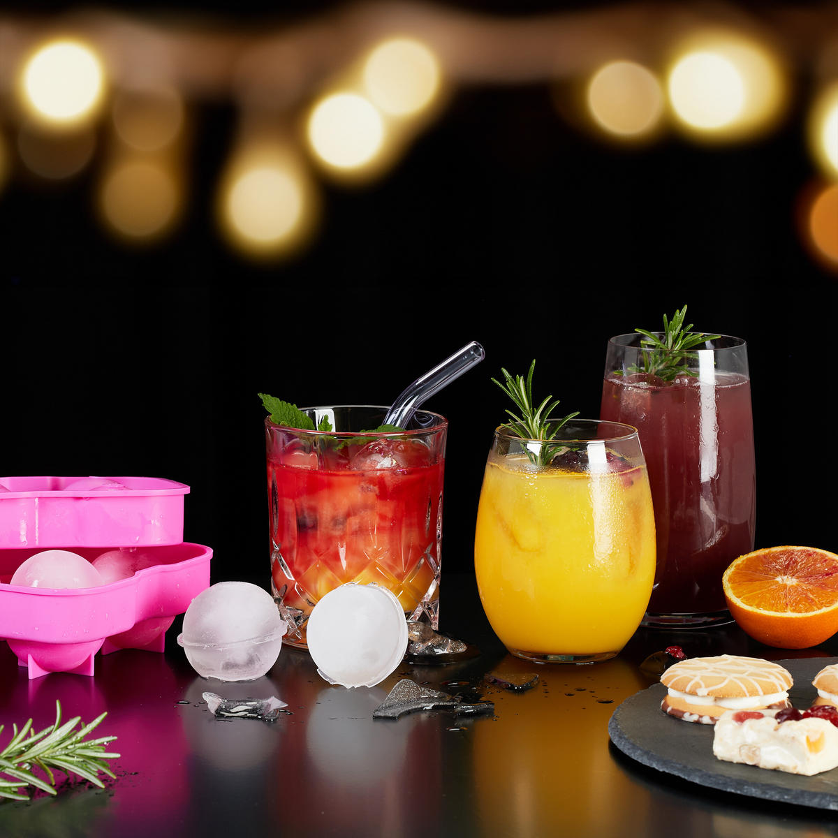 2xEISWÜRFELFORM - Pink, Kunststoff (12.5/5/12.5cm) - Relaxdays