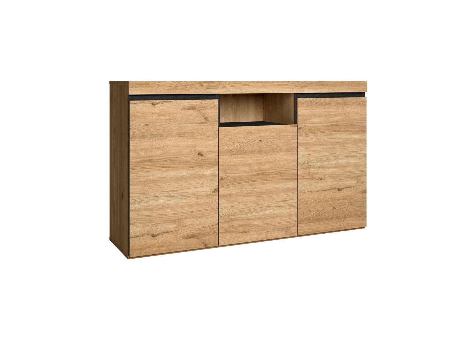 SIDEBOARD eiche/schwarz, 140/40/80cm - Multicolor, Holzwerkstoff (140/80/40cm) - Skraut Home