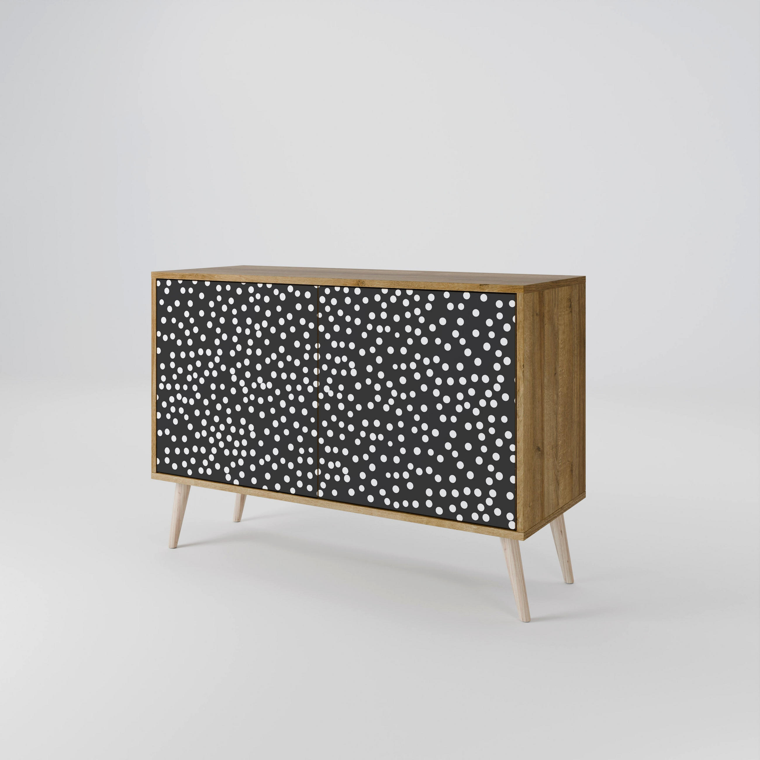 SIDEBOARD BLINDING LIGHTS, Eicheneffekt, 111x42x77,5 cm, 2 Türen - Eichefarben/Buchefarben, Holzwerkstoff/Buchenholz (111/77.5/42cm) - SpaceRebels