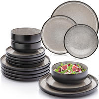 TAFELSERVICE LUXOR - 18 teilig aus Steingut - Braun, Stein (27/6.5/27cm) - Sänger