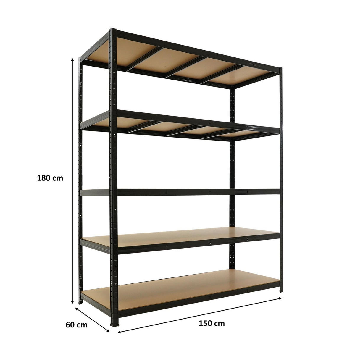 SCHWERLASTREGAL Ragnar ür Gesamtlast 875 kg 180x150x60cm Schwarz - Schwarz, Metall (150/180/60cm) - PROREGAL