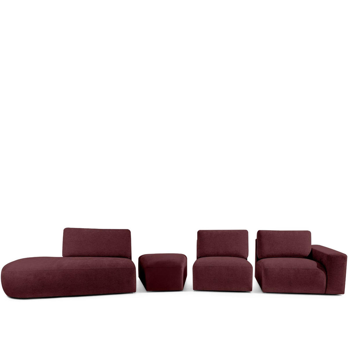 5-SITZER ECKSOFA ZUCCO Chenille links, Violett - Violett, Textil (430/84/105cm) - KONSIMO®