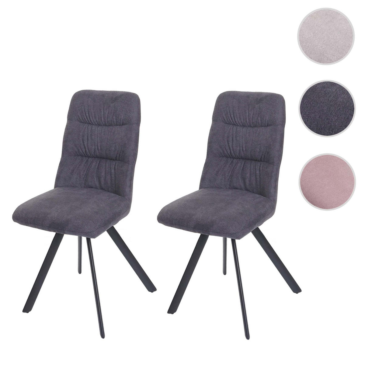ESSZIMMERSTUHL Anthrazit 2er-Set - Anthrazit, Textil (45/94/45cm) - MCW
