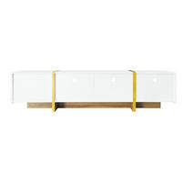 TV-ELEMENT mit 3 Türen und 2 Schubladen 190 cm Weiß Gold - Weiß, Holzwerkstoff (35/45/190cm) - Beauniv