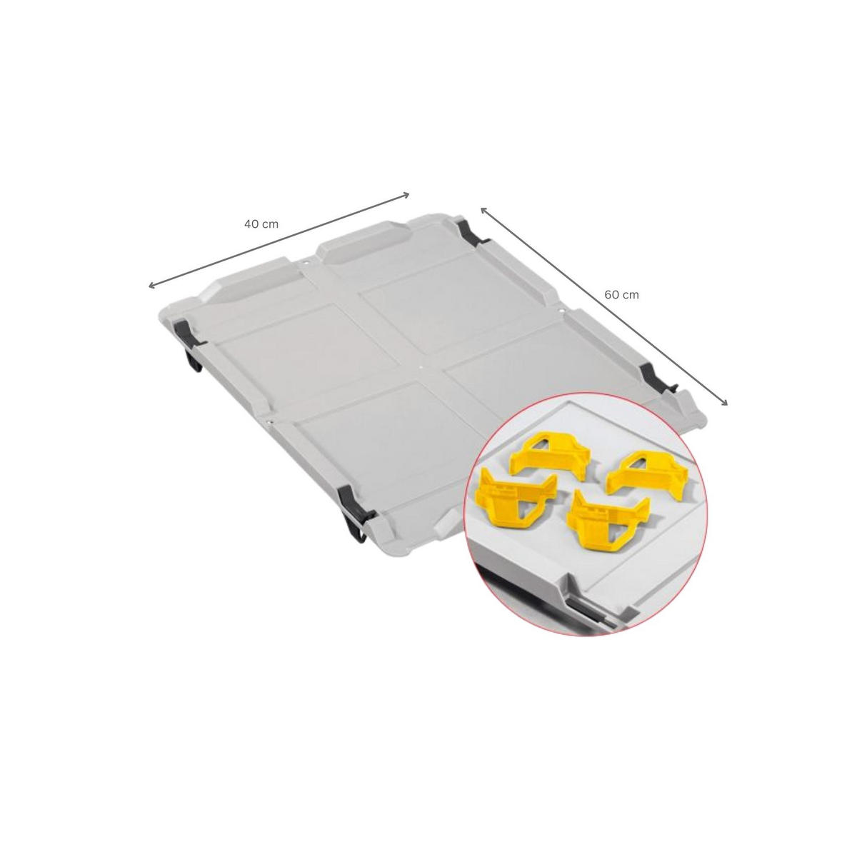 EUROBOX 4x Nextgen Economy Mit Auflagedeckel Grau/Gelb Griffe Geschlossen 44 Liter - Gelb, Kunststoff (40/22/60cm) - PROREGAL