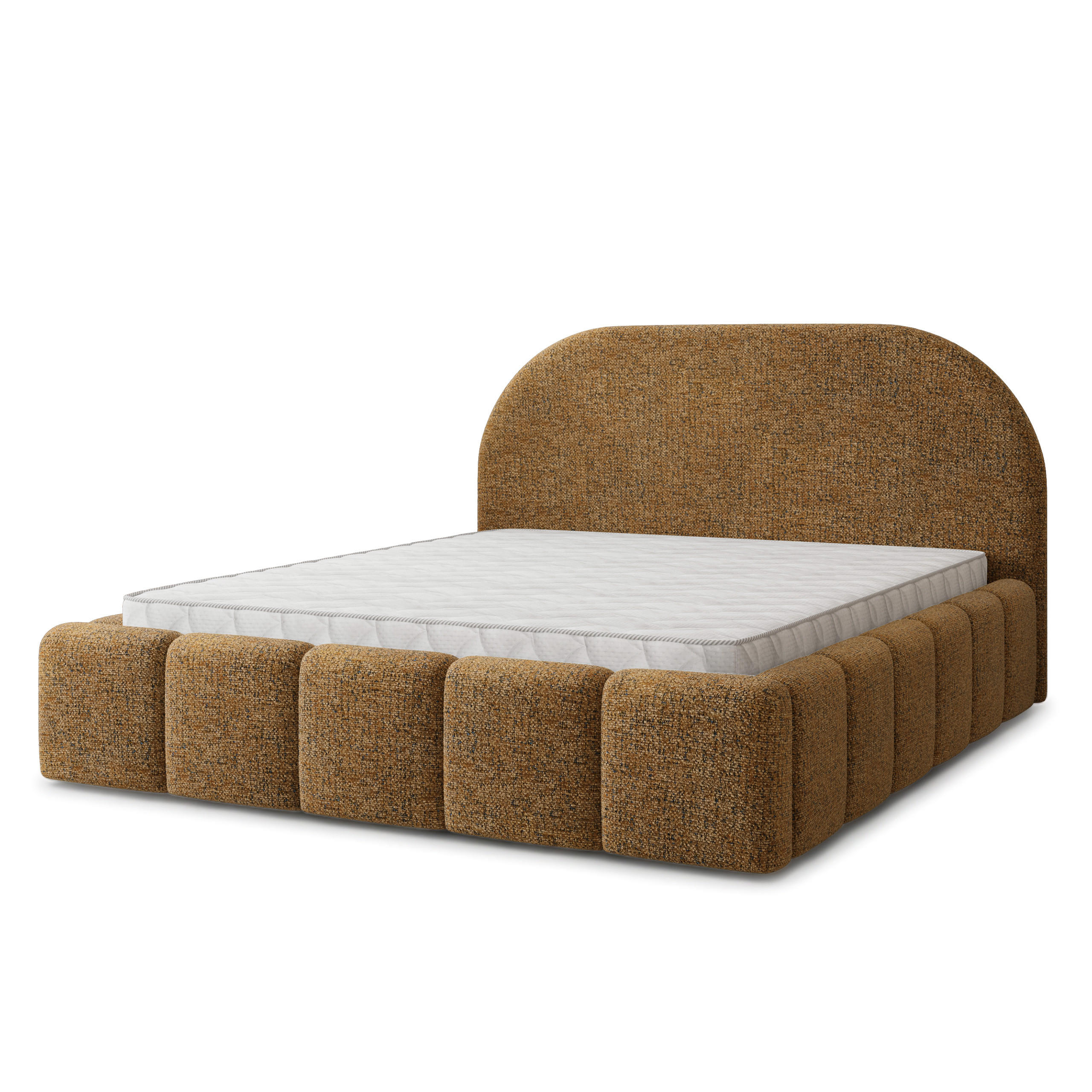 POLSTERBETT FLUSSO 120x200 cm mit Bettkästen - Braun - Braun, Holz (120/200cm) - MASSENO