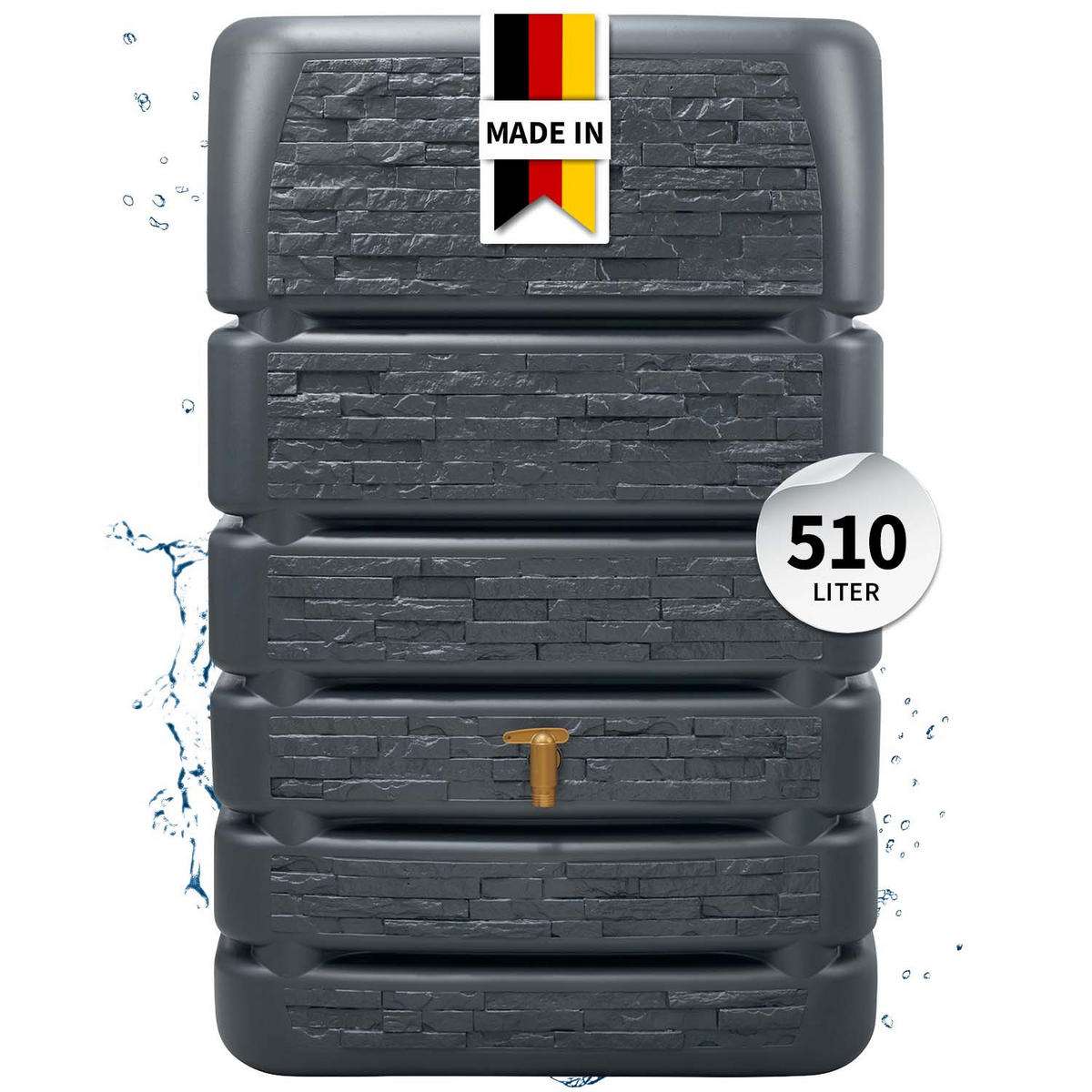 MAUERTANK 510 L, graphite grey - Grau, Kunststoff (80/123/60cm) - 4rain
