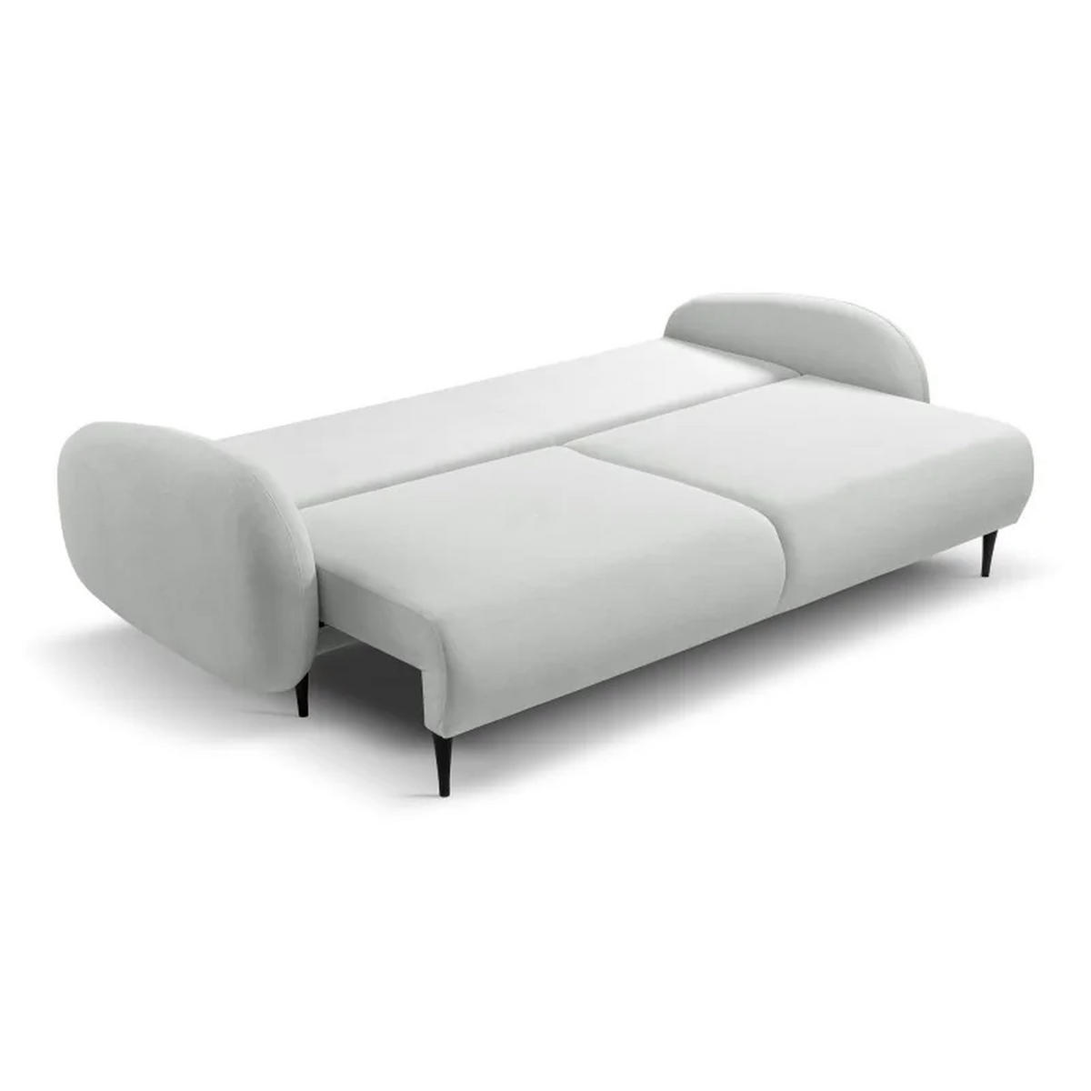 SCHLAFSOFA SOFTI, Sofa mit Schlaffunktion und Bettkasten, Farbe: Hellgrau, Velourstoff - Hellgrau, Textil (232/95/109cm) - Sepro Meble
