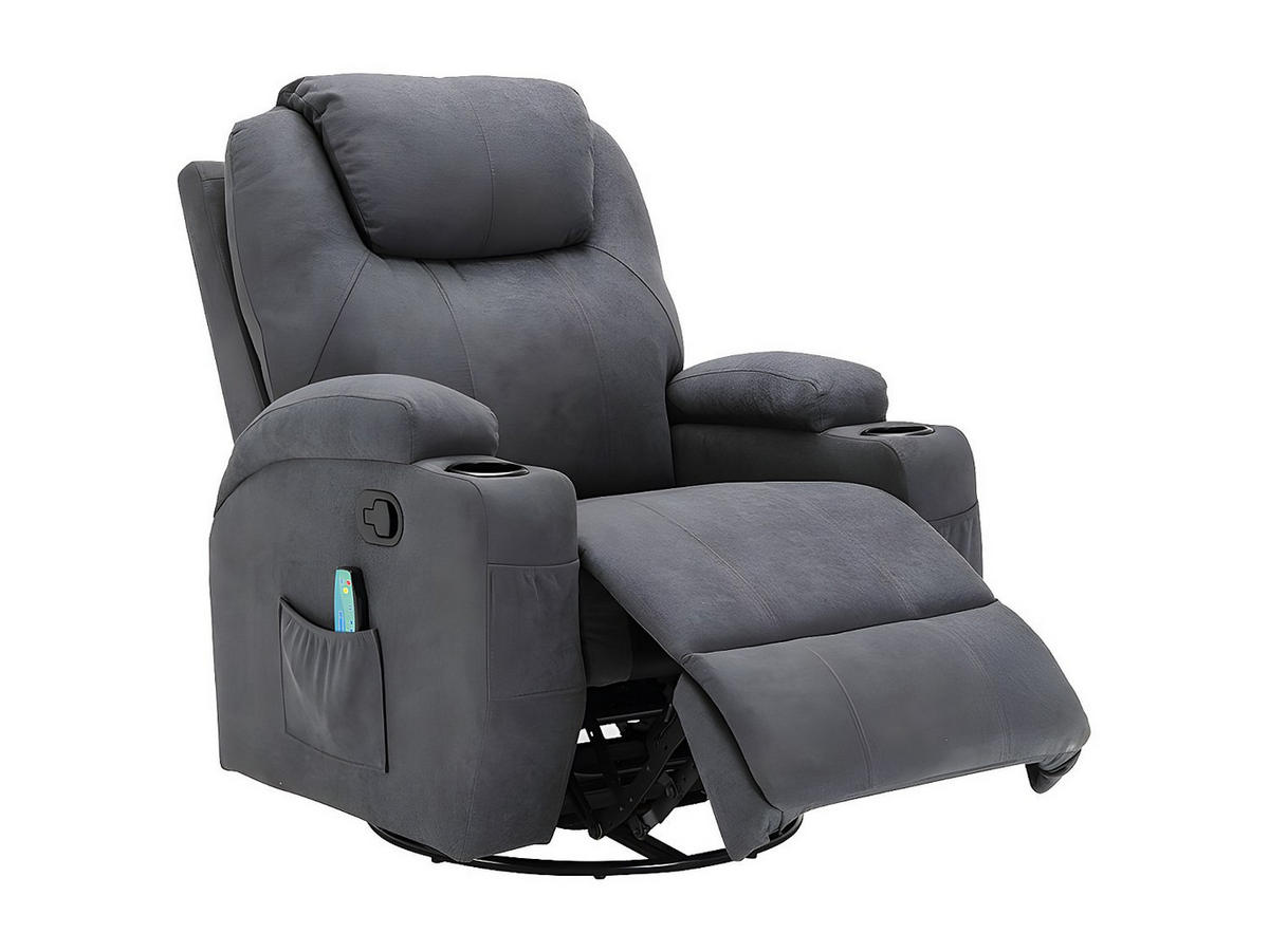 MASSAGESESSEL - Stoff - Grau - SILVANO - Grau, Textil (82/105/95cm) - Vente-Unique