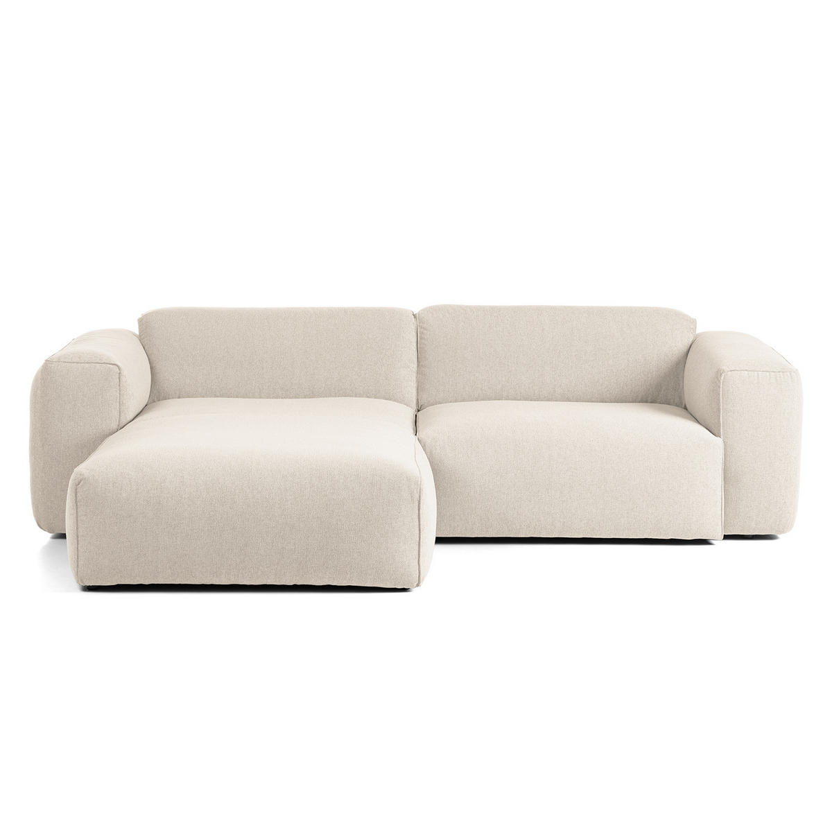 1,5-SITZER ECKSOFA mit Longchair - Beige/Schwarz, Kunststoff/Textil (260/173cm) - home24