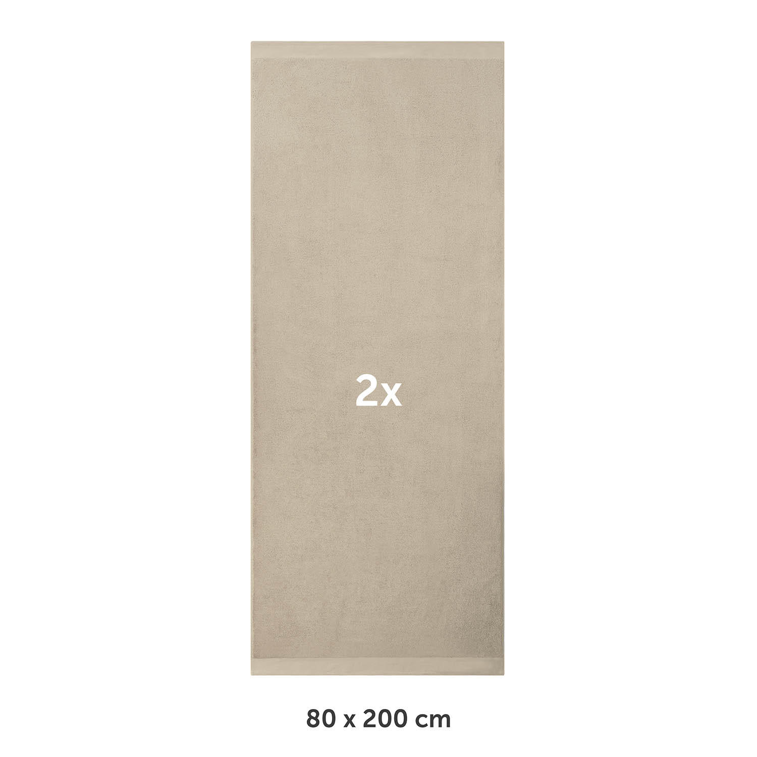 SAUNATUCH 2er-Set, 2x Saunatuch 80/200 cm, Taupe - Taupe, Textil (80/200cm) - Blumtal