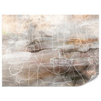FOTOTAPETE für Wohnzimmer Gesichter Abstraktion Line-Art Modern 200x140 - Beige/Braun, Papier (200/140cm) - Muralo