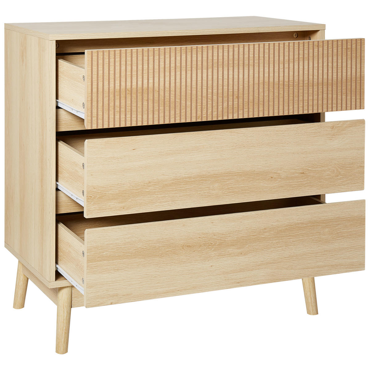 KOMODA s 3 zásuvkami Světle hnědá Wales - hnědá, kompozitní dřevo (80/80/40cm) - Beliani