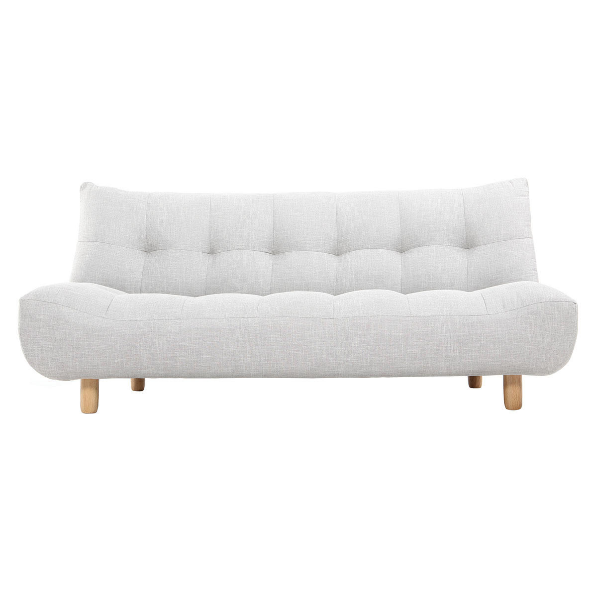 SCHLAFSOFA skandinavisch Hellgrau Eiche YUMI - Grau, Textil (102/89/189cm) - Miliboo