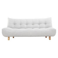 SCHLAFSOFA skandinavisch Hellgrau Eiche YUMI - Grau, Textil (102/89/189cm) - Miliboo